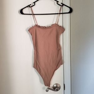 Pink Beige Abercrombie & Fitch Bodysuit